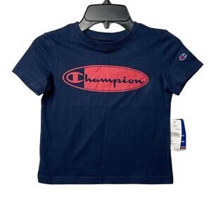 Champion Boys Logo Crew‎ Neck T-shirt Size 4 New